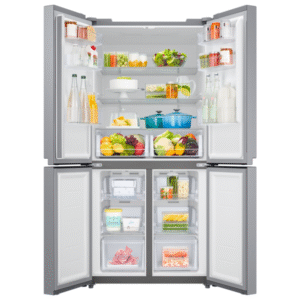 Réfrigérateur Samsung Quatres portes RF48A4000M9/MA en inox – Modèle Américain French Door 488L avec froid ventilé et compresseur Digital Inverter